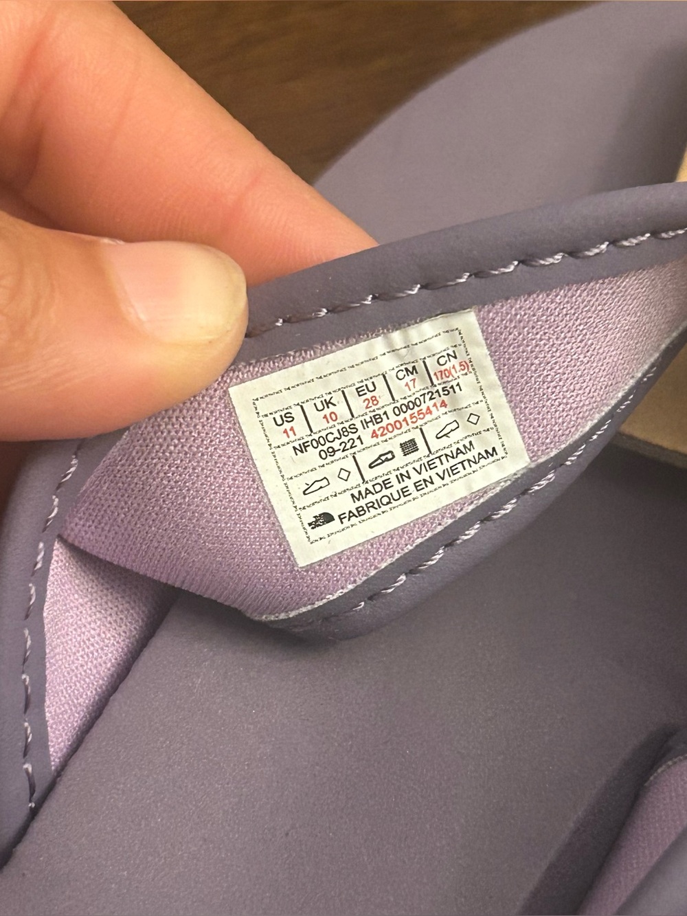 THE NORTH FACE kids Base Camp Flip Flops, Lunar Slate/Lupine, new size 11 - Picture 7 of 7